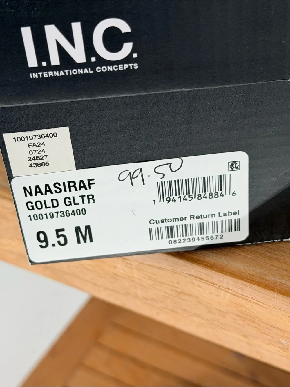 New Women’s INC NAASIRAF Gold Bow-Accent Heeled Sandals size 9.5M